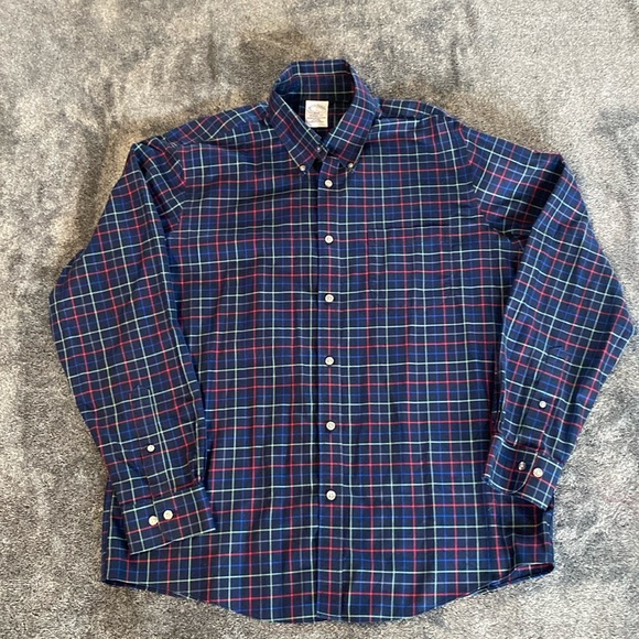Brooks Brothers Regent Fit Cotton Plaid Button Down‎ Size Large - Picture 1 of 5